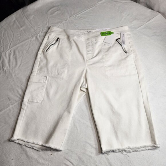 Westbound Pants - Westbound Park Avenue Womens Size 8 P   Pull On White Shorts Mid-Rise Stretch 22